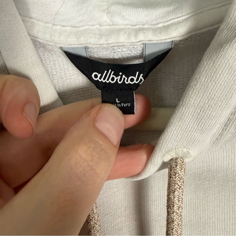 Allbirds R&R Hoodie Natural White Prima Organic Cotton Women Size L - Picture 3 of 8